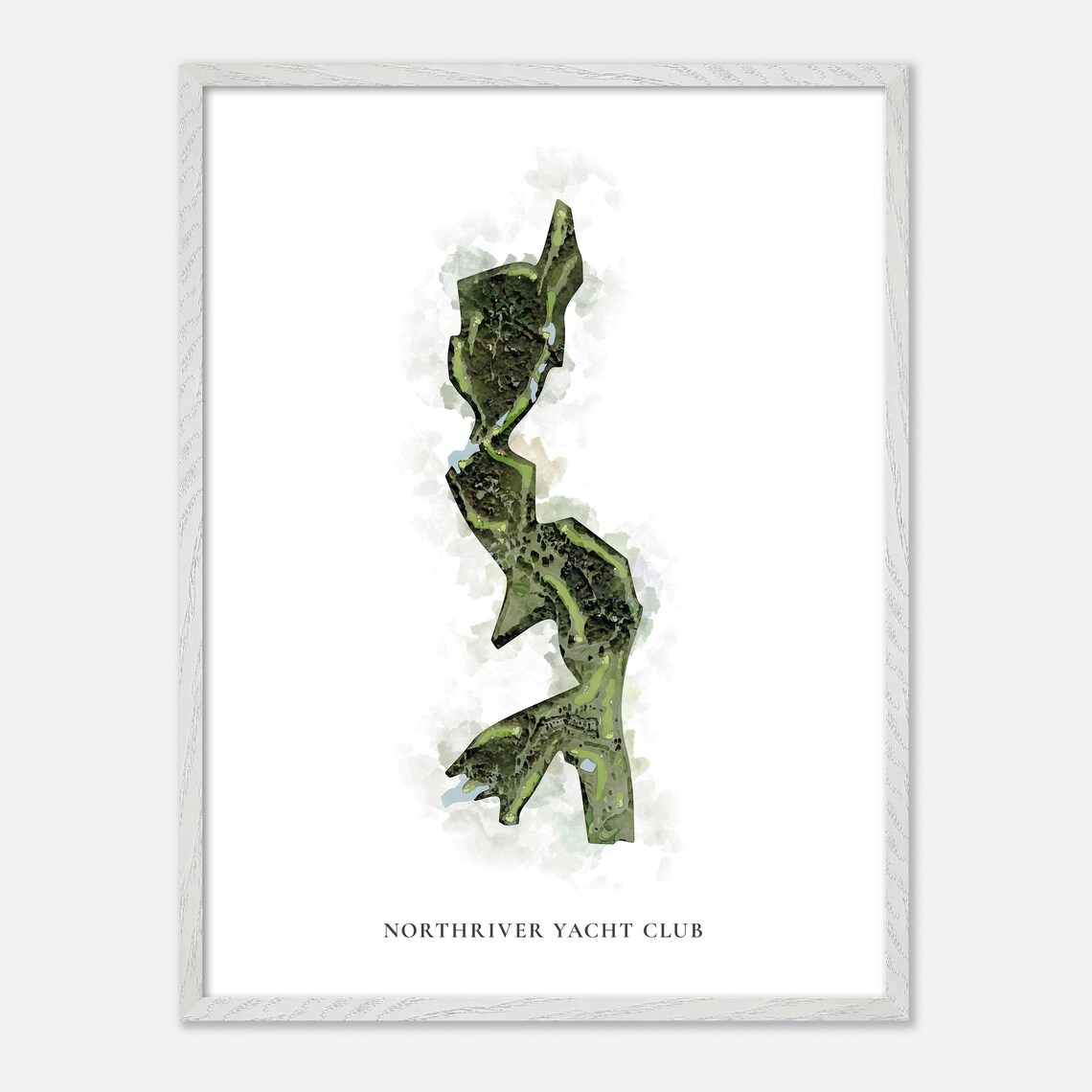 Northriver Yacht Club Tuscaloosa Alabama Watercolor Map Poster - Image 2