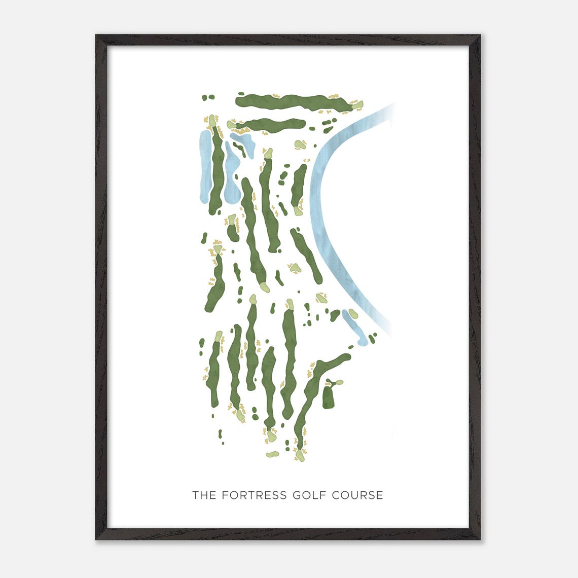 The Fortress Golf Course Michigan Modern Minimalist Golf Map Poster - Image 3