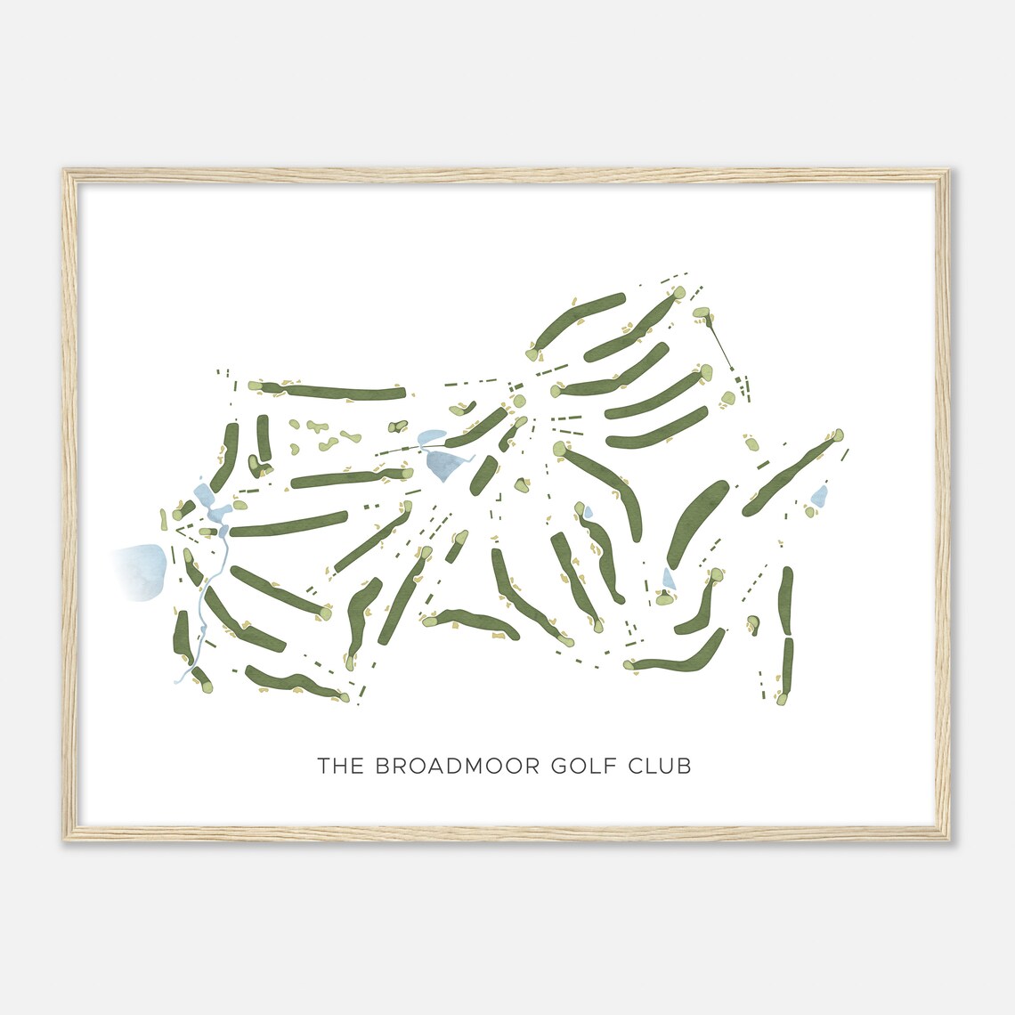 The Broadmoor Golf Club Modern Watercolor Course Map Art Poster - Image 2
