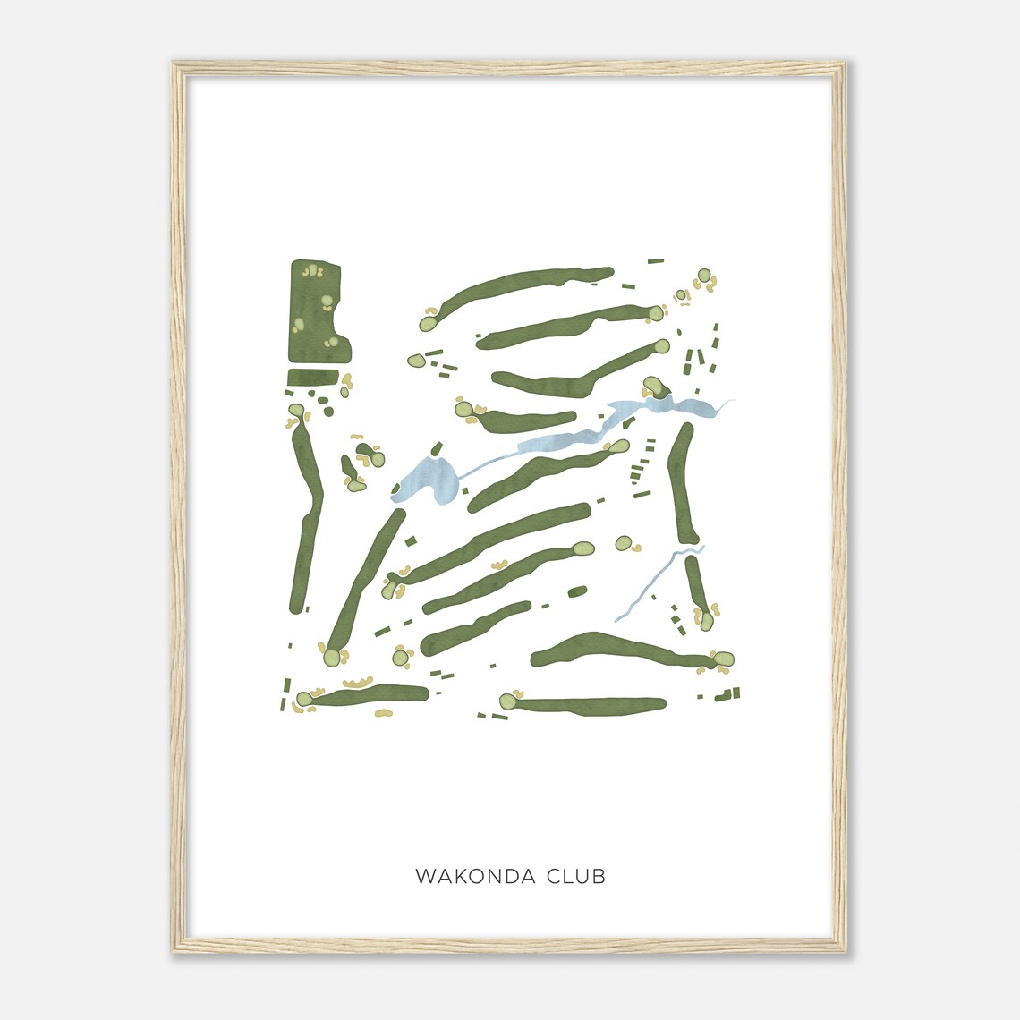 Wakonda Club Minimalist Watercolor Golf Course Map Golfer Gift Poster - Image 2
