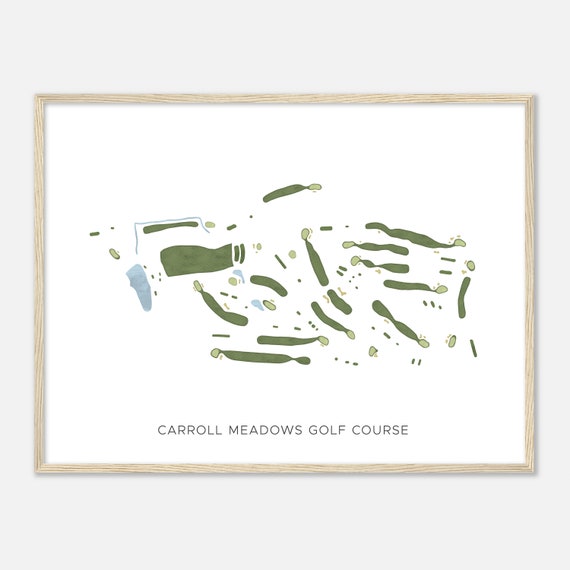 Carroll Meadows Golf Course Ohio Modern Watercolor Map Golfer Gift Golf Wall Art Golf Poster Print Course Layout