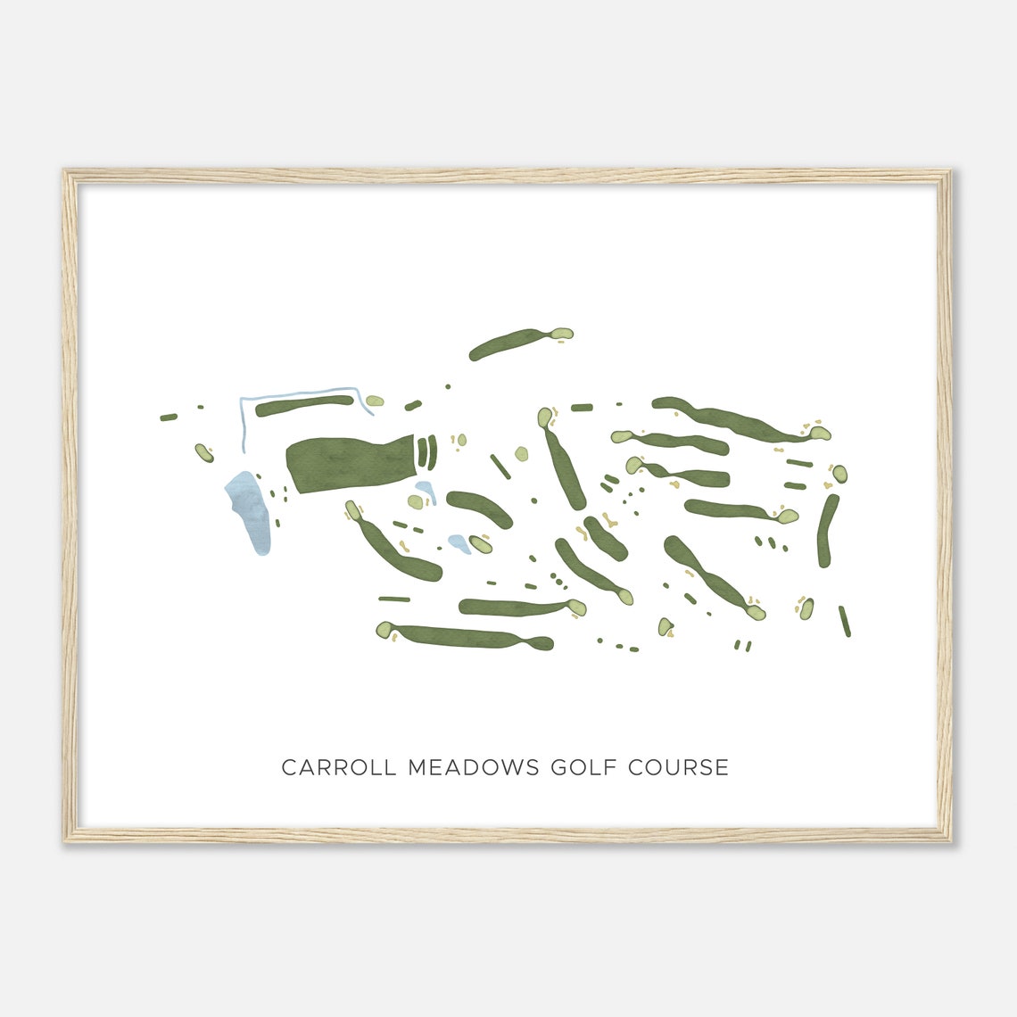 Carroll Meadows Golf Course Ohio Modern Watercolor Map Golfer Gift Golf Wall Art Golf Poster Print Course Layout