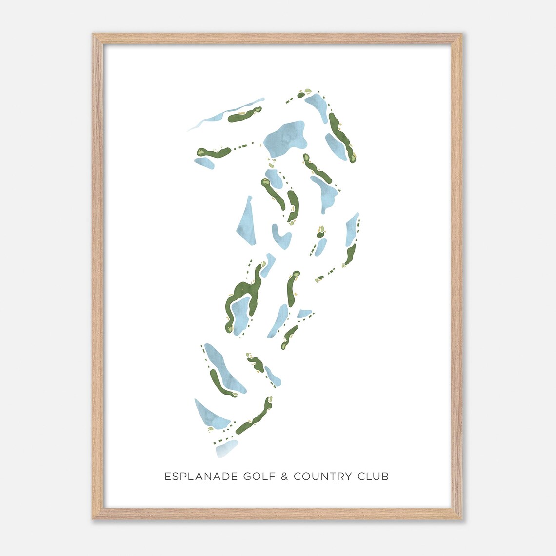 Esplanade Golf & Country Club Naples Florida Modern Watercolor Golf Map Poster - Image 6