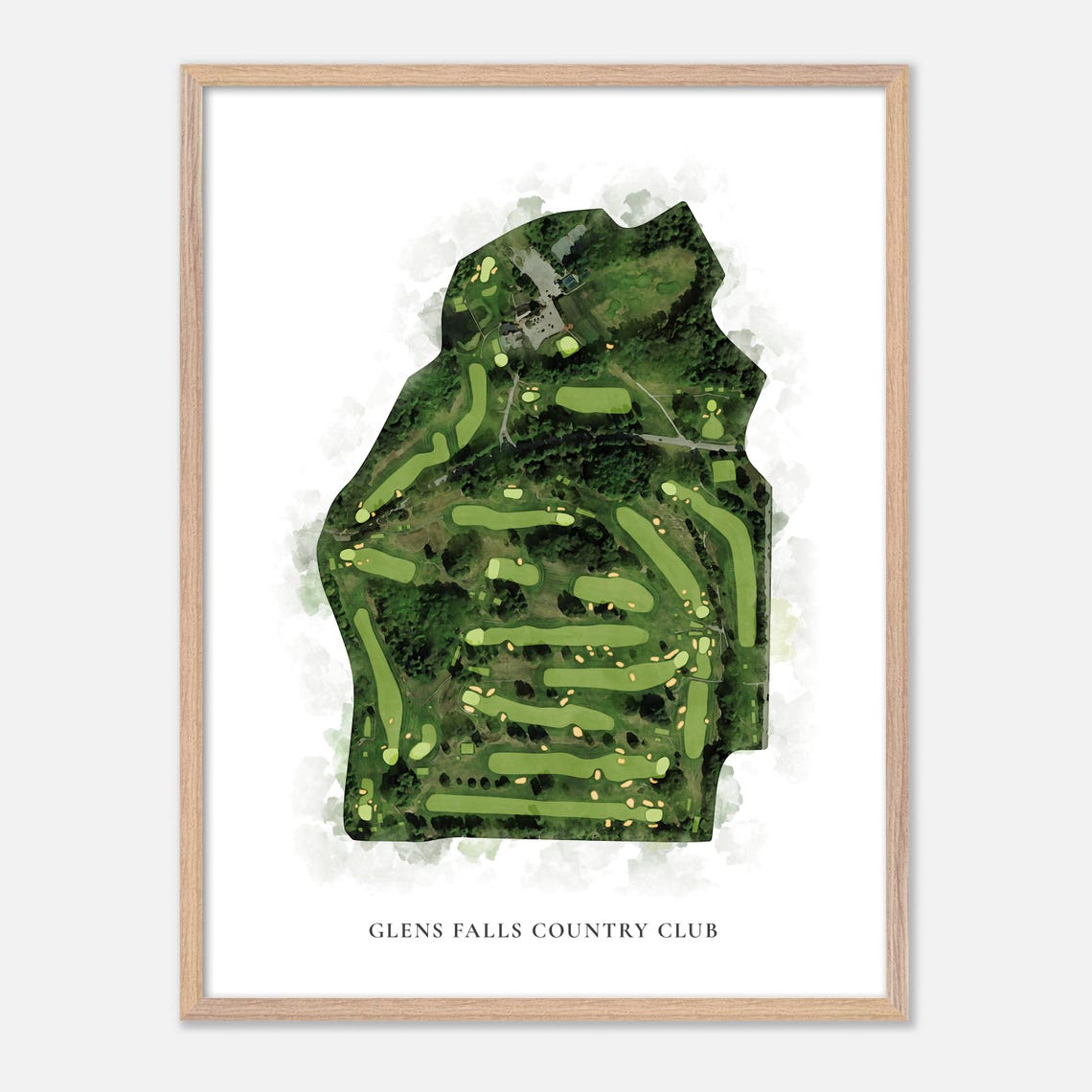 Glens Falls Country Club New York Classic Watercolor Map Poster - Image 2