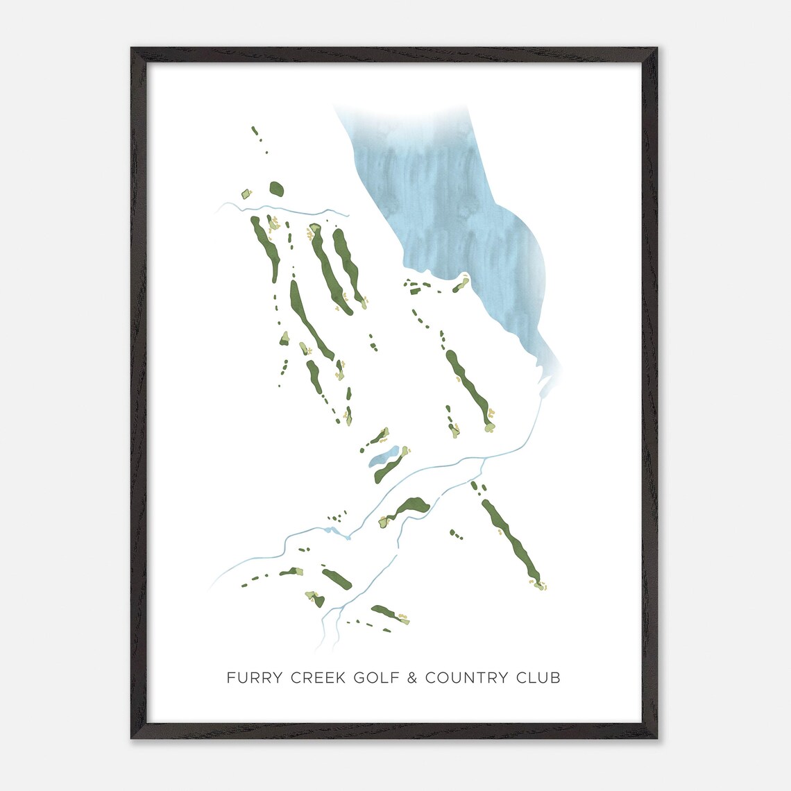 Furry Creek Golf & Country Club Canada Modern Watercolor Course Map Poster - Image 2