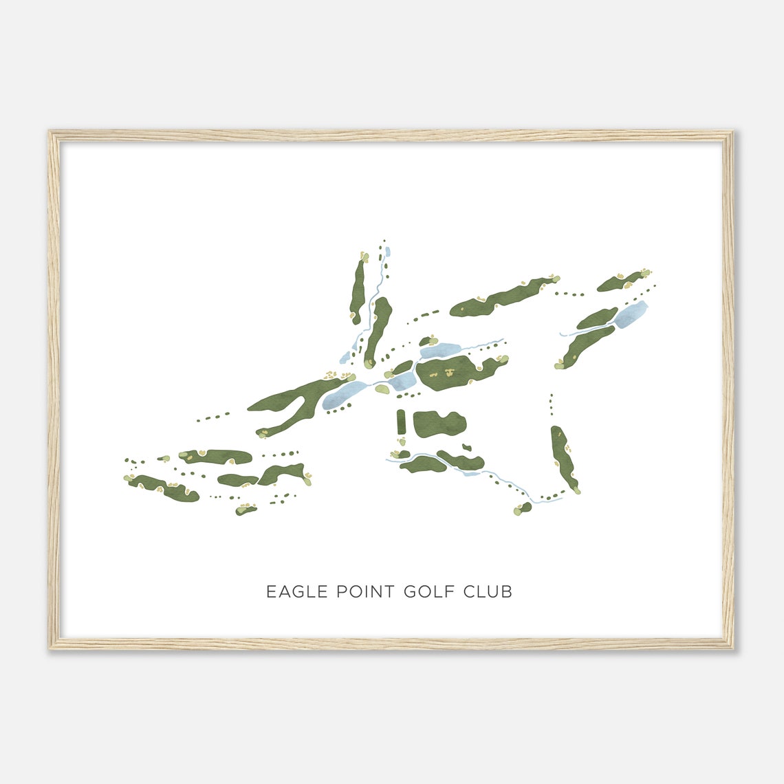 Eagle Point Golf Club Oregon Modern Minimalist Watercolor Map Poster - Image 2
