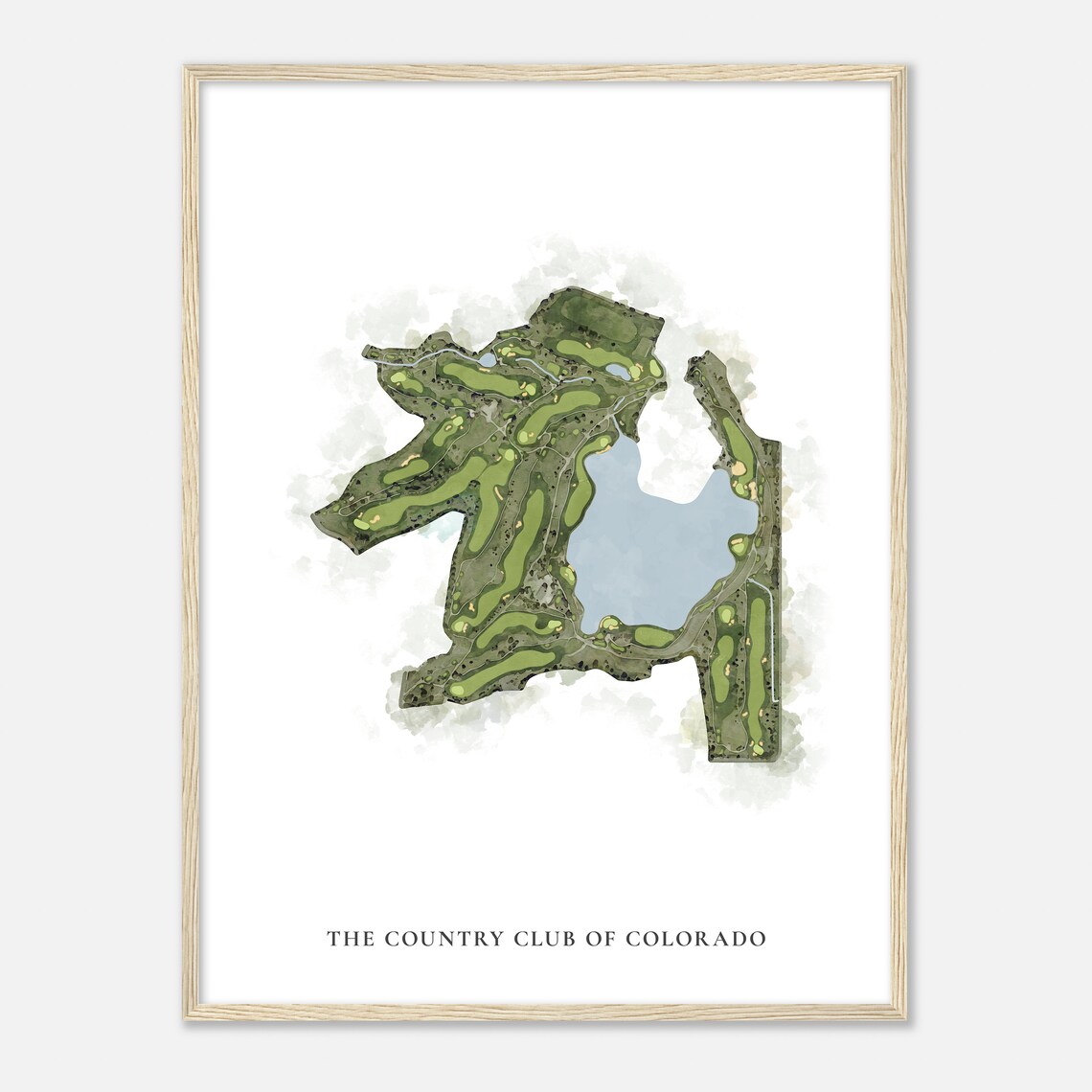 The Country Club Of Colorado Watercolor Lake Map Golf Poster