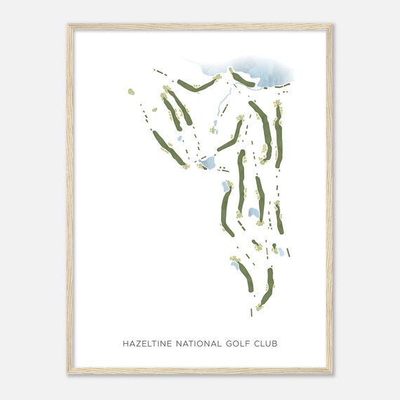 Hazeltine National Golf Club Minnesota Modern Watercolor Map Golfer Gift Golf Wall Art Golf Poster Print Course Layout