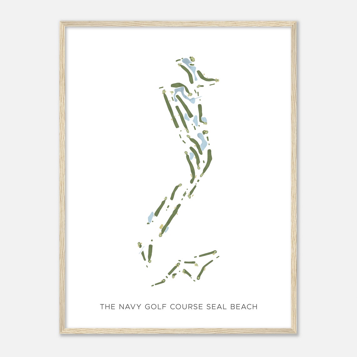 The Navy Golf Course Seal Beach Modern Minimalist Map Poster