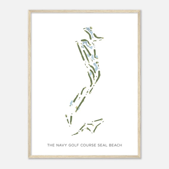 The Navy Golf Course Seal Beach California Modern Watercolor Map Golfer Gift Golf Wall Art Golf Poster Print Course Layout