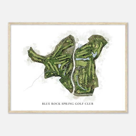 Blue Rock Spring Golf Club California Classic Watercolor Map Golfer Gift Golf Wall Art Golf Poster Print Course Layout
