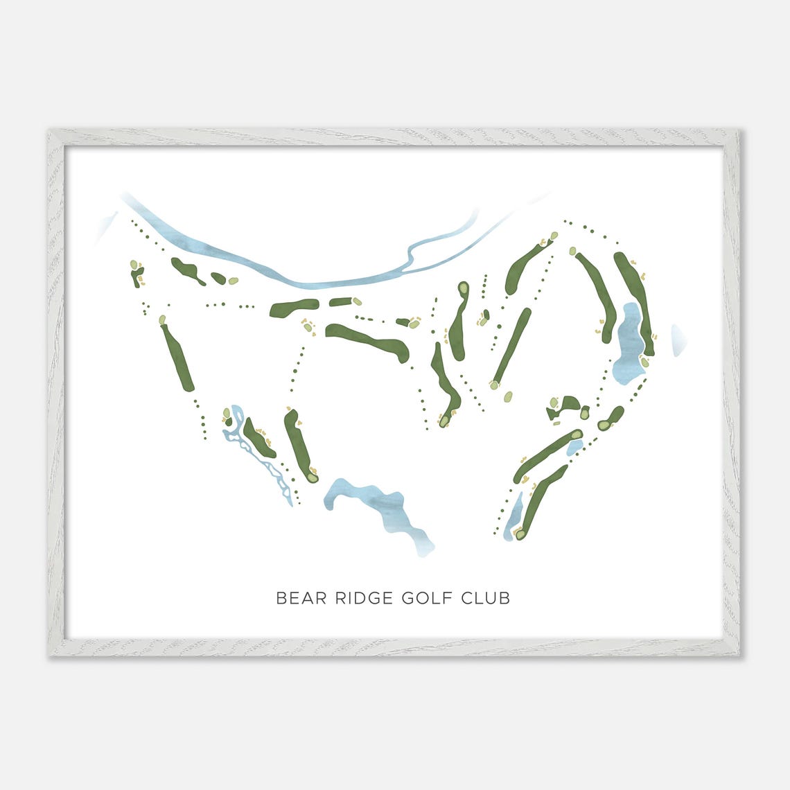 Bear Ridge Golf Club Modern Minimalist Course Map Art Poster - Image 4