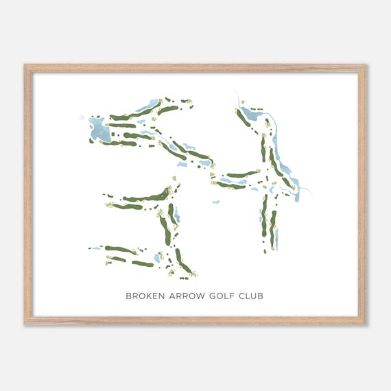 Broken Arrow Golf Club In Lockport Illinois Modern Watercolor Map Golfer Gift Golf Wall Art Golf Poster Print Course Layout