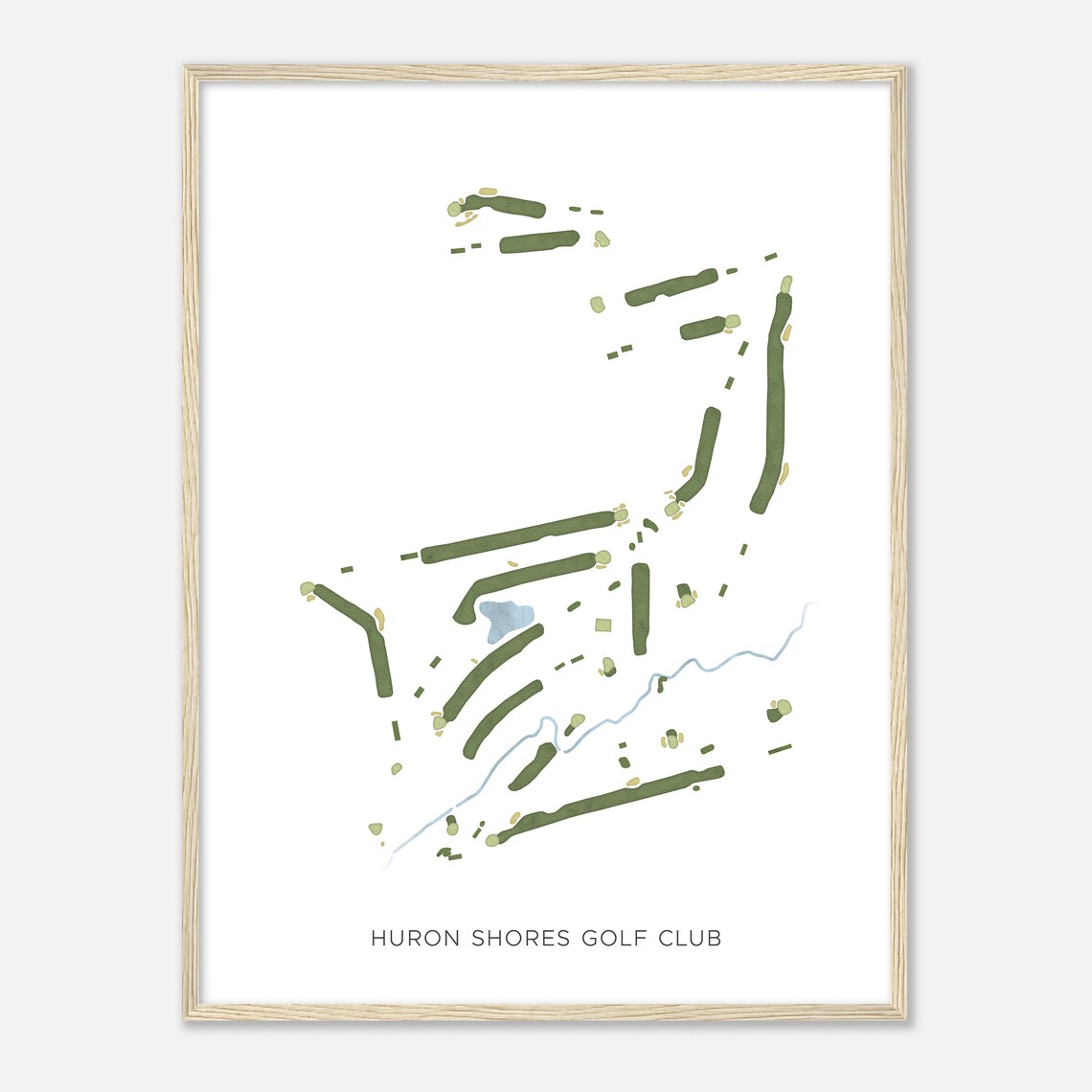 Huron Shores Golf Club Watercolor Course Map Golfer Gift Poster