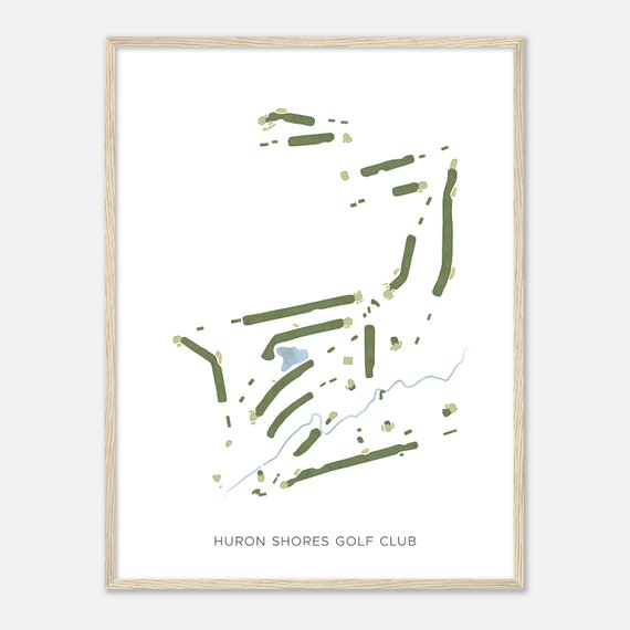 Huron Shores Golf Club Michigan Modern Watercolor Map Golfer Gift Golf Wall Art Golf Poster Print Course Layout