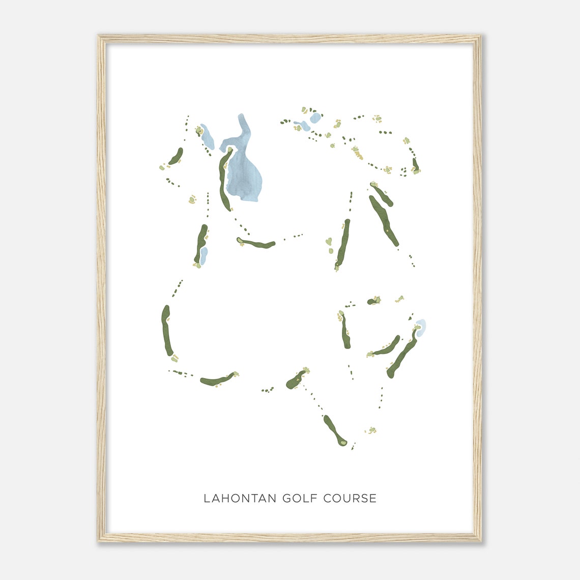 Lahontan Golf Course California Modern Watercolor Golf Map Poster - Image 2