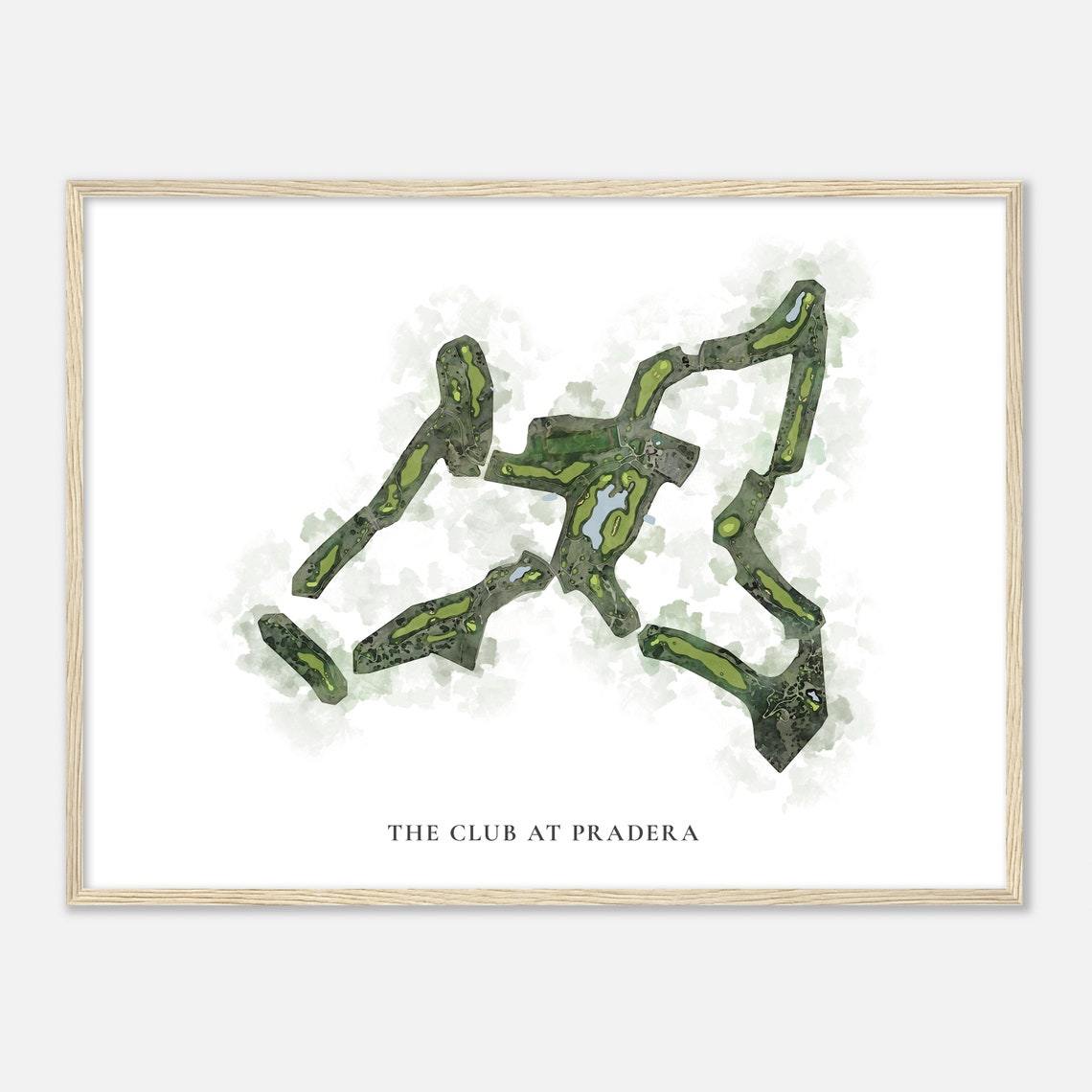 The Club at Pradera Watercolor Course Map Classic Golf Art Poster