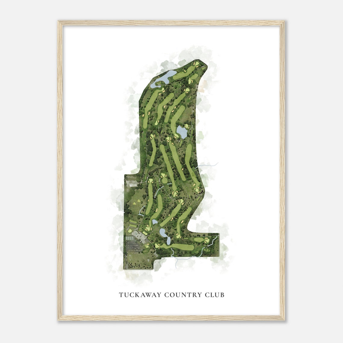 Tuckaway Country Club Classic Aerial Watercolor Course Map Poster - Image 2