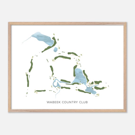 Wabeek Country Club In Bloomfield Township Michigan Modern Watercolor Map Golfer Gift Golf Wall Art Golf Poster Print