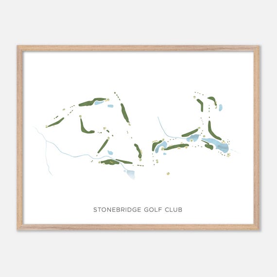 Stonebridge Golf Club In Monroe North Carolina Modern Watercolor Map Golfer Gift Golf Wall Art Golf Poster Print Course Layout