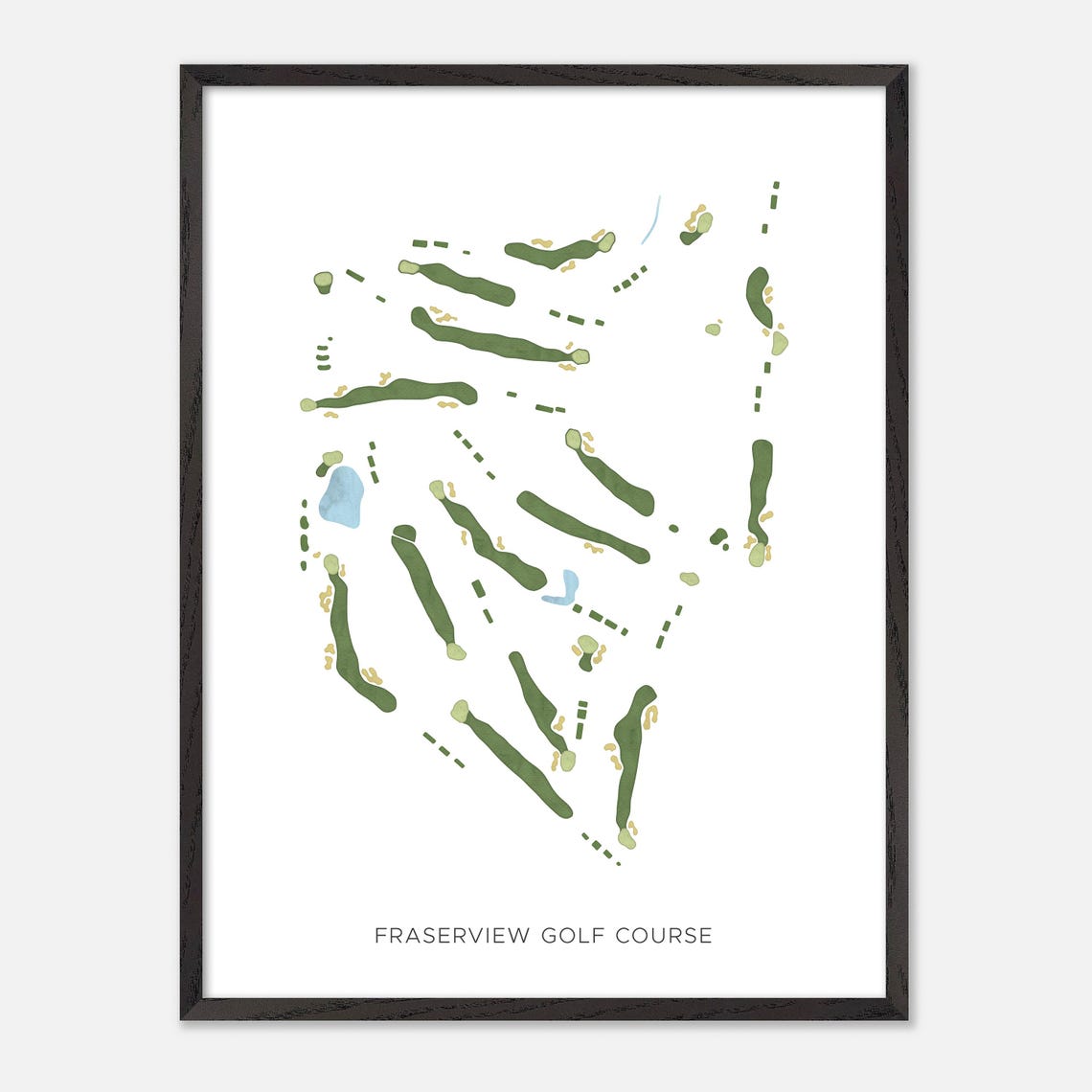 Fraserview Golf Course Canada Modern Watercolor Course Map Poster - Image 2