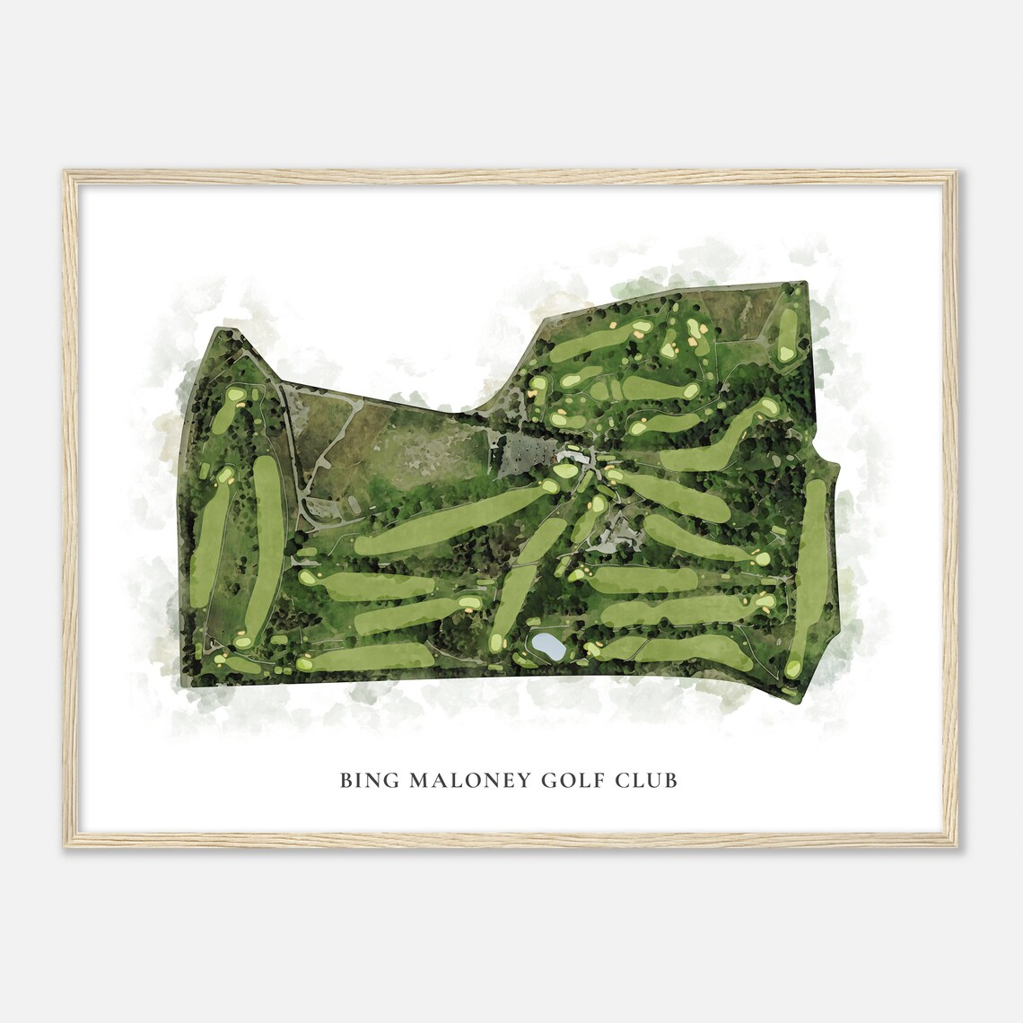 Bing Maloney Golf Club Detailed Course Map Aerial Art Sports Poster - Image 2