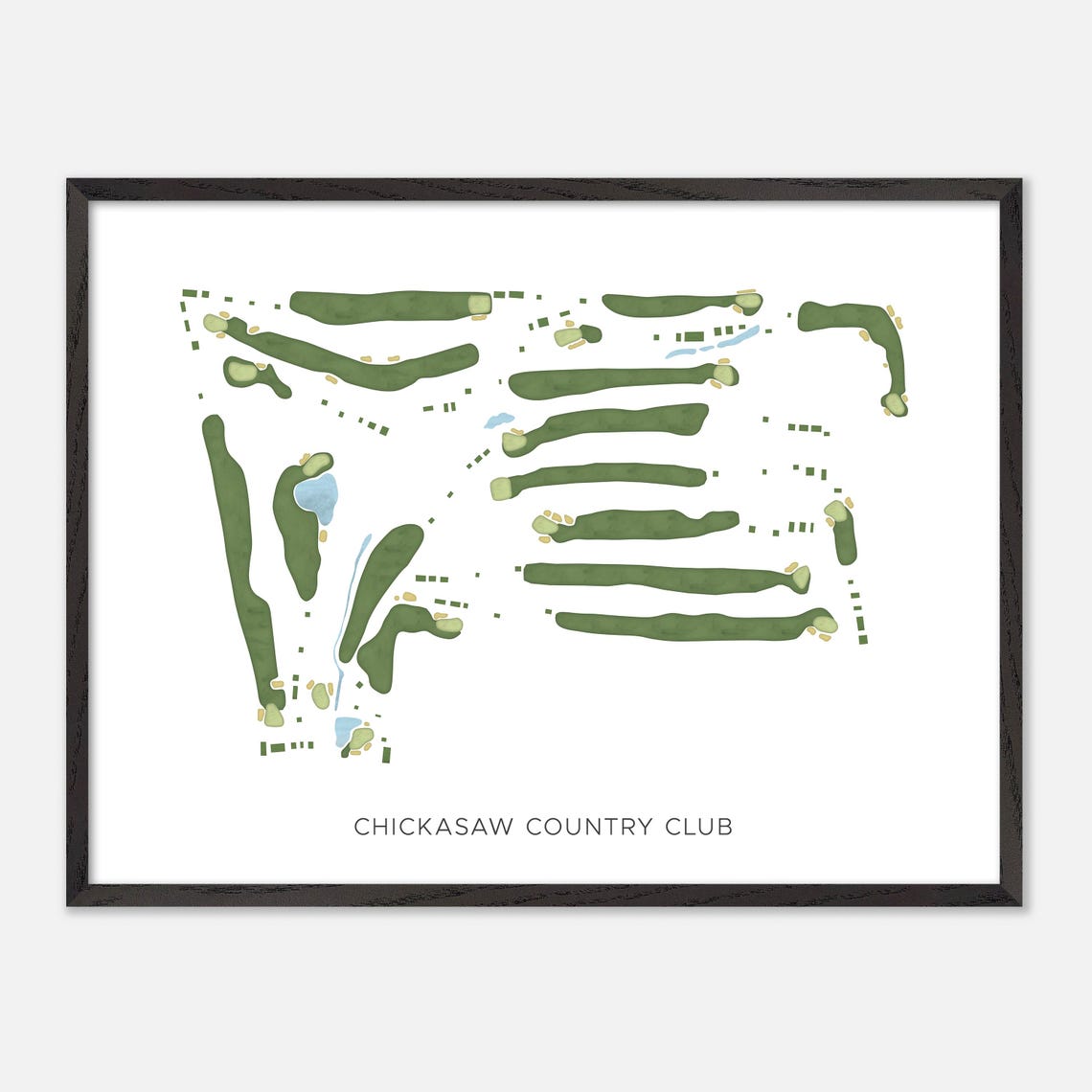 Chickasaw Country Club Tennessee Modern Minimalist Golf Map Poster - Image 5
