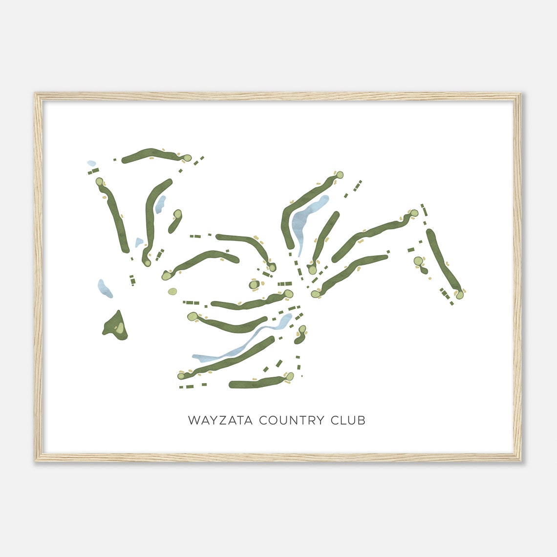 Wayzata Country Club Minnesota Modern Watercolor Map Golfer Gift Golf Wall Art Golf Poster Print Course Layout - Image 2
