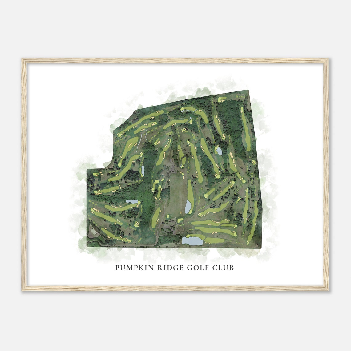 Pumpkin Ridge Golf Club Oregon Classic Watercolor Map Poster - Image 2