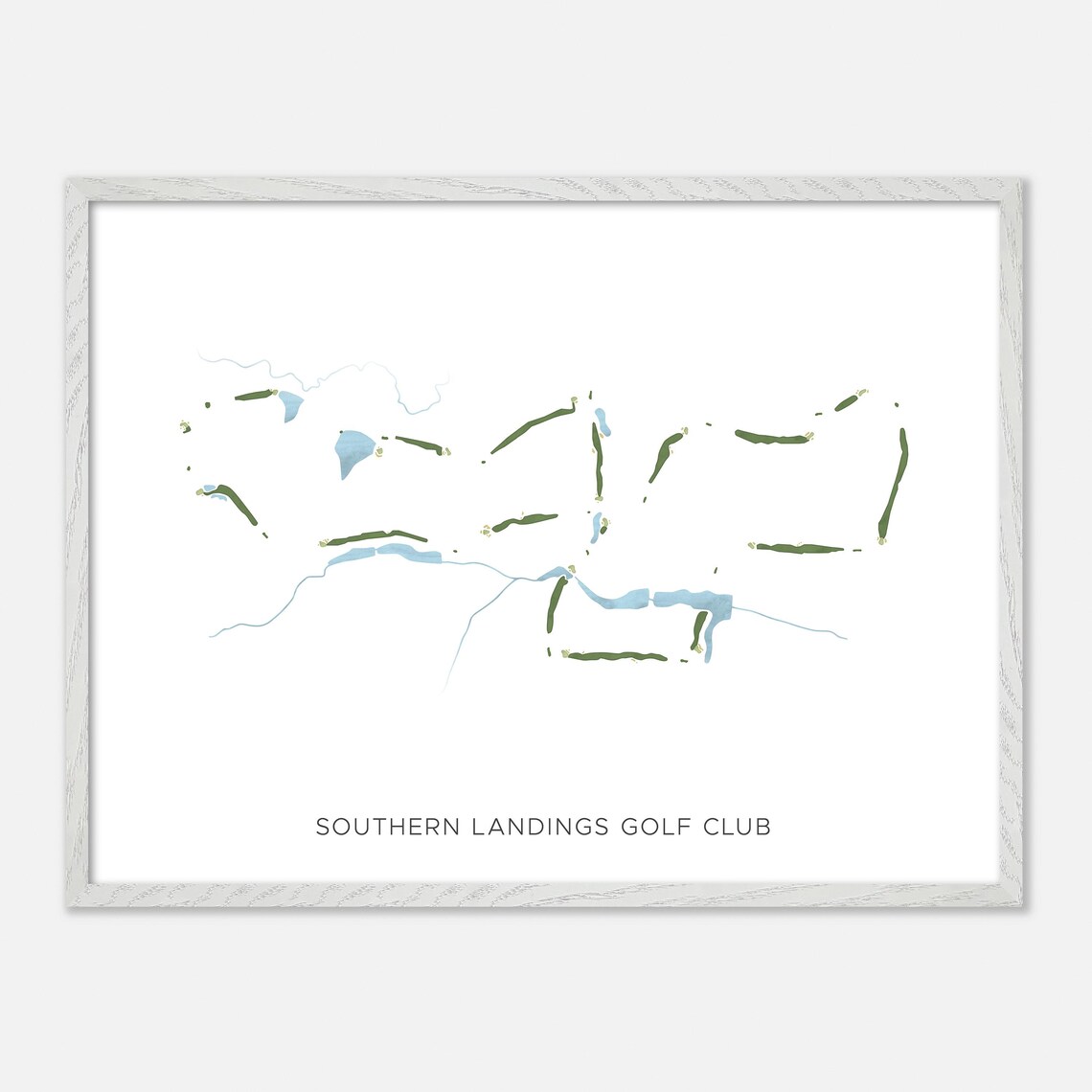 Southern Landings Golf Club Modern Watercolor Course Map Poster - Image 4