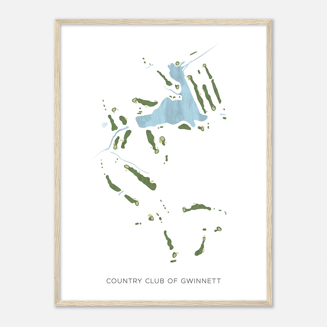 Country Club Of Gwinnett Georgia Modern Watercolor Map Poster - Image 2