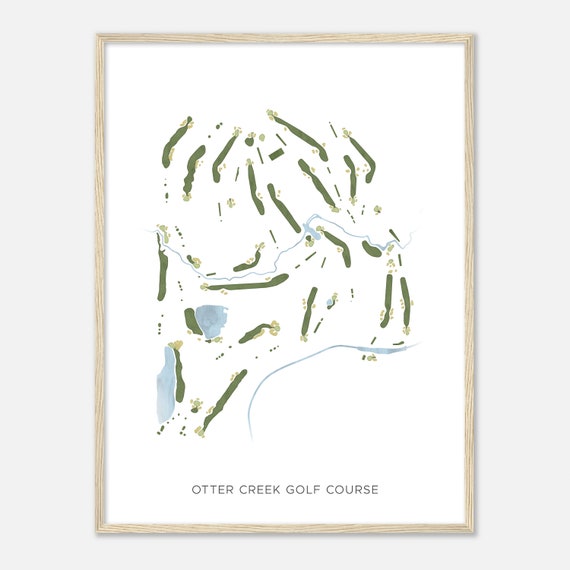 Otter Creek Golf Course Indiana Modern Watercolor Map Golfer Gift Golf Wall Art Golf Poster Print Course Layout