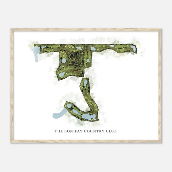 The Bonifay Country Club Florida Classic Watercolor Map Golfer Gift Golf Wall Art Golf Poster Print Course Layout