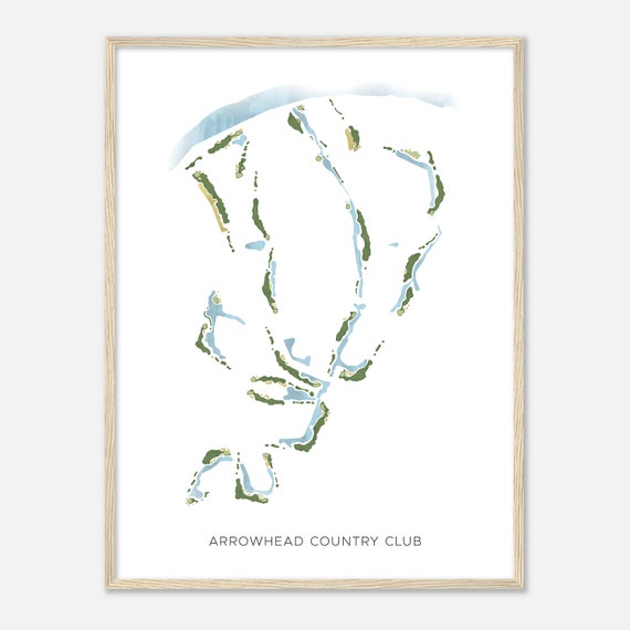 Arrowhead Country Club South Carolina Modern Watercolor Map Golfer Gift Golf Wall Art Golf Poster Print Course Layout