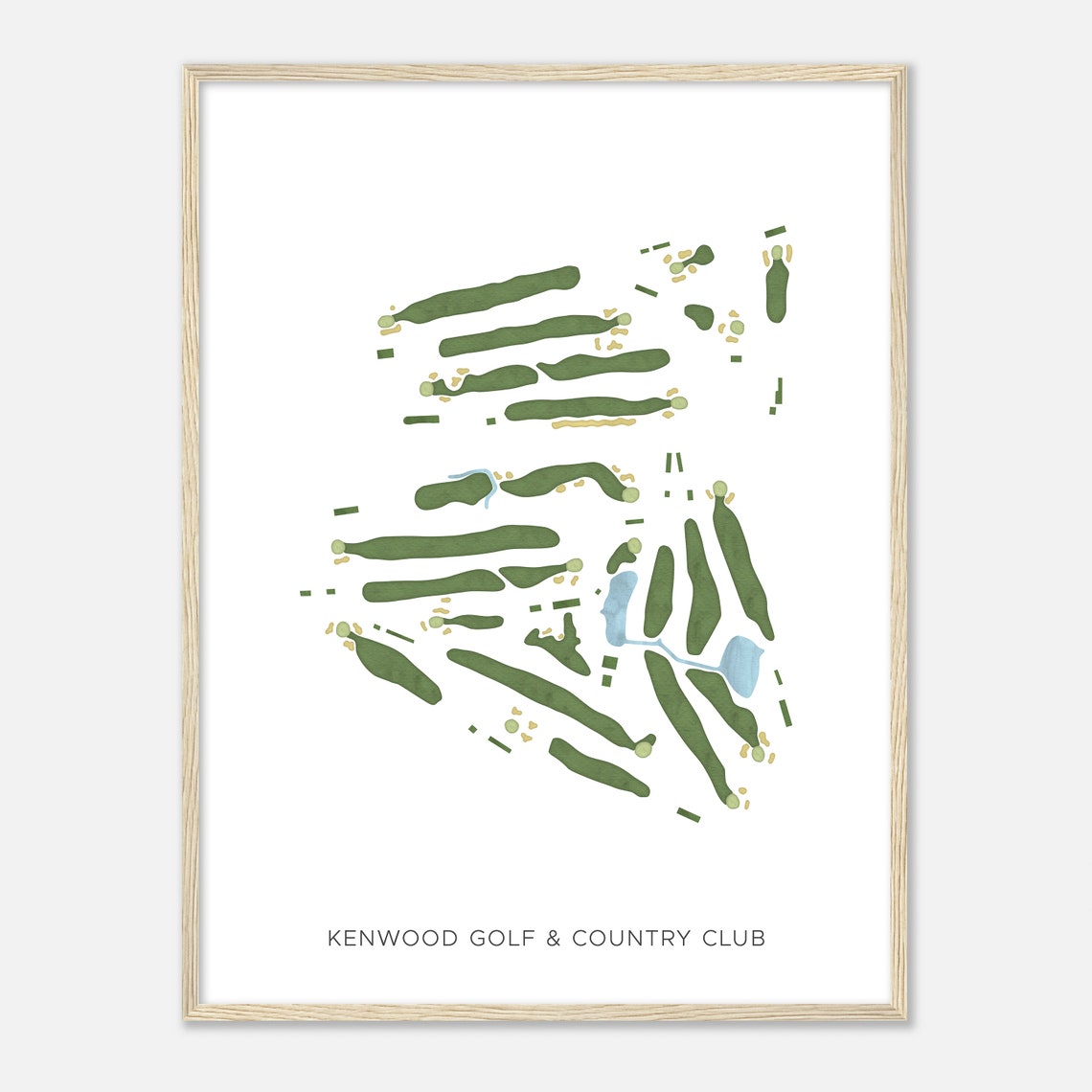 Kenwood Golf & Country Club Watercolor Course Map Golf Poster - Image 2