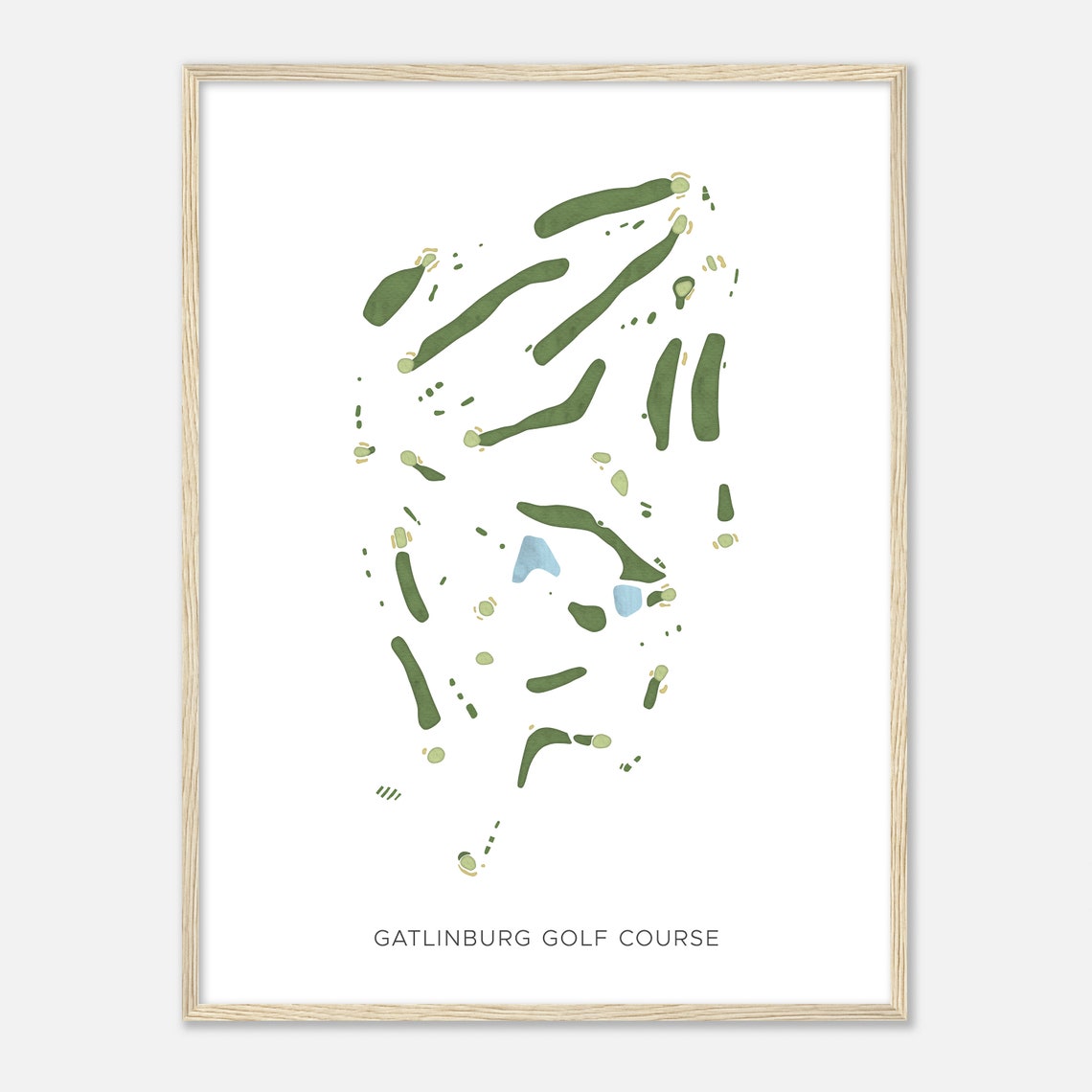 Gatlinburg Golf Course Tennessee Modern Watercolor Map Golfer Gift Golf Wall Art Golf Poster Print Course Layout - Image 2