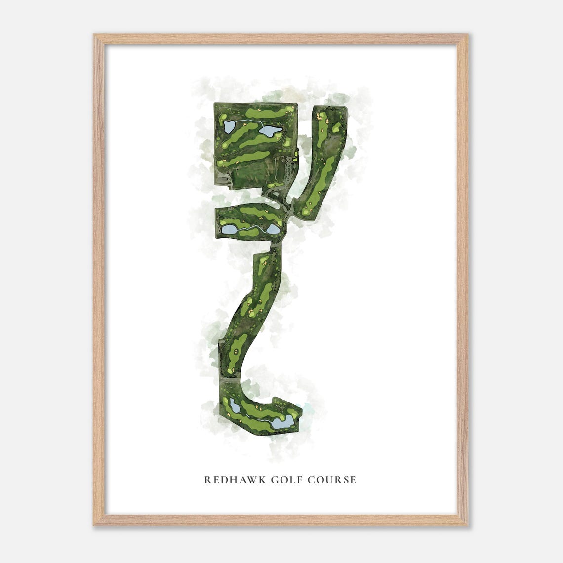 Redhawk Golf Course Nampa Idaho Classic Watercolor Golf Map Poster - Image 2