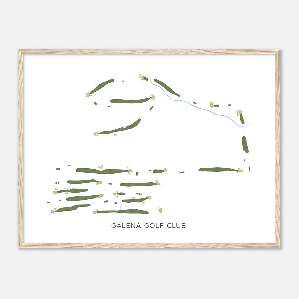 Galena Golf Club Modern Minimalist Watercolor Course Map Poster