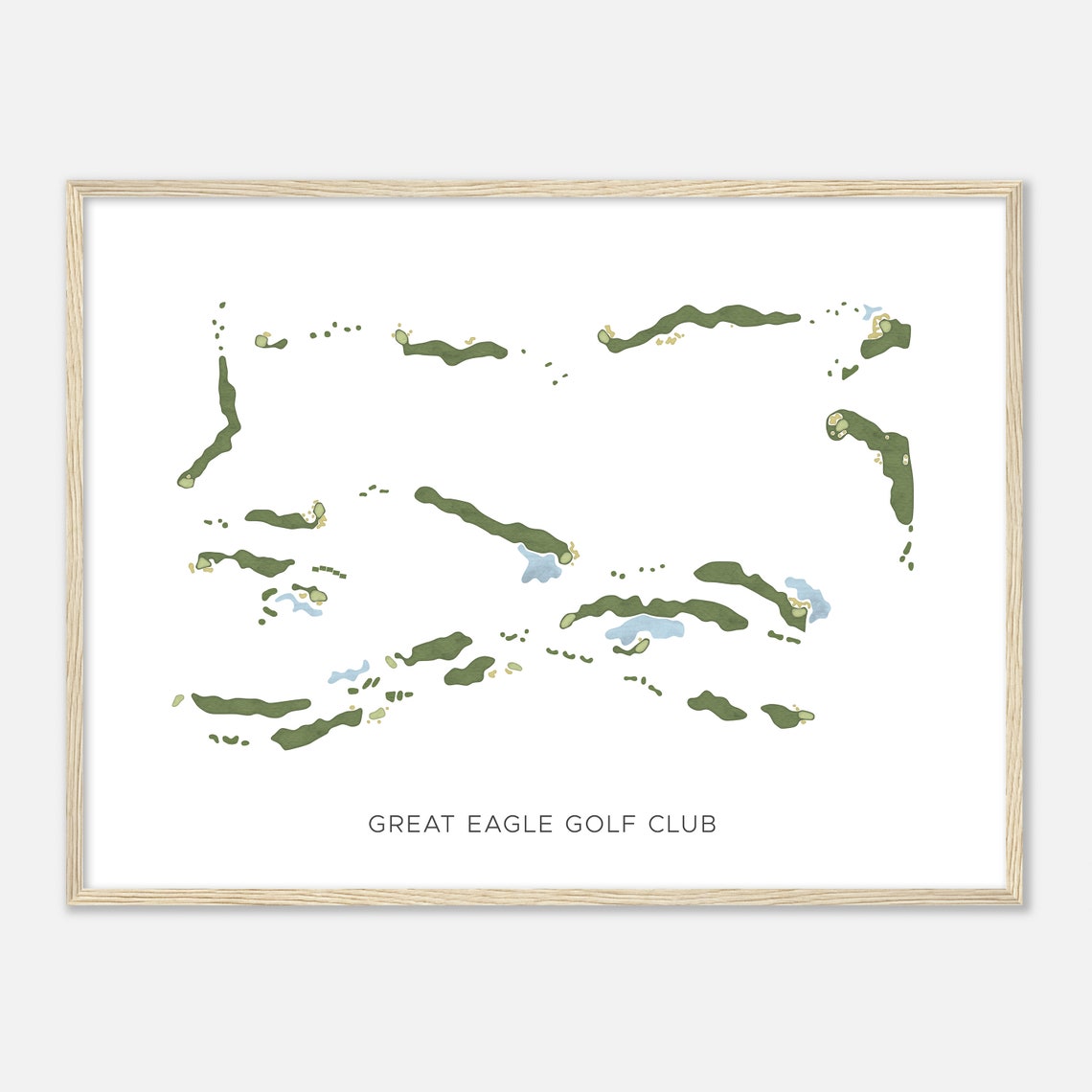 Great Eagle Golf Club Arizona Minimalist Watercolor Course Map Poster
