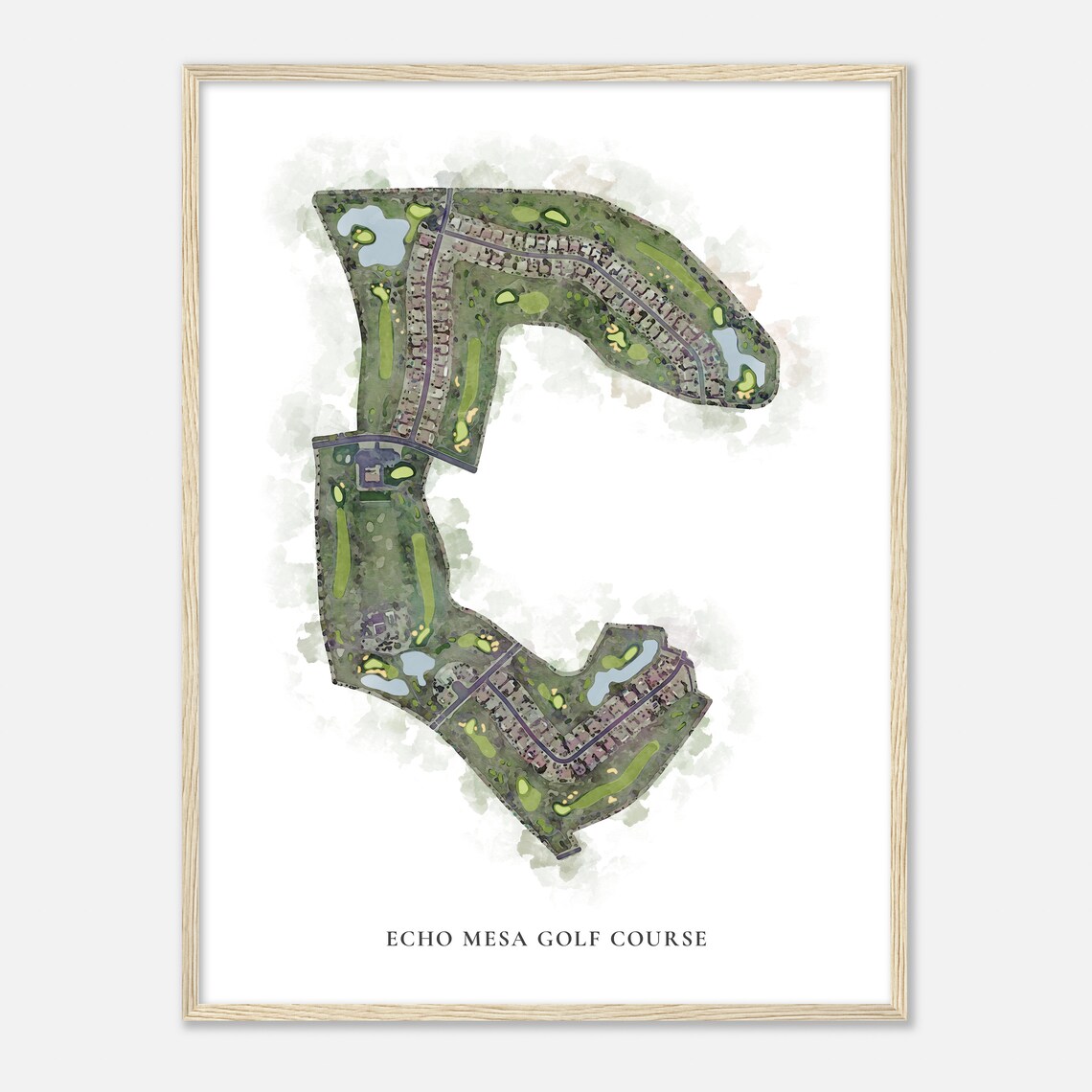 Echo Mesa Golf Course Arizona Classic Watercolor Map Golfer Gift Golf Wall Art Golf Poster Print Course Layout