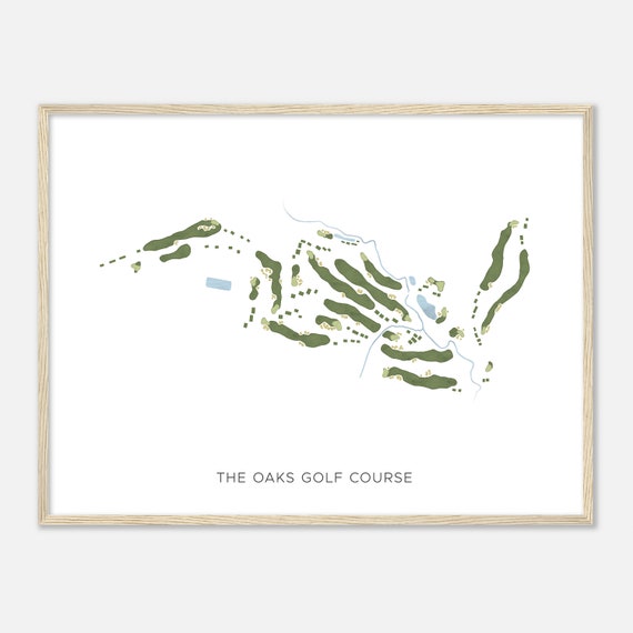 The Oaks Golf Course Wisconsin Modern Watercolor Map Golfer Gift Golf Wall Art Golf Poster Print Course Layout