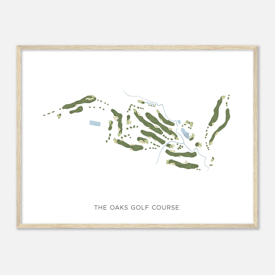 The Oaks Golf Course Wisconsin Modern Watercolor Map Golfer Gift Golf Wall Art Golf Poster Print Course Layout