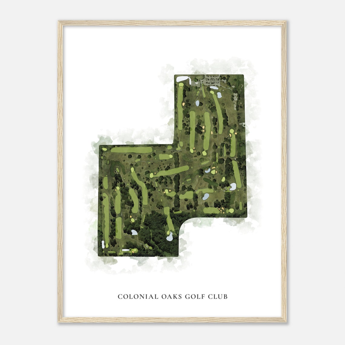 Colonial Oaks Golf Club Watercolor Golf Course Map Poster for Golfers - Image 2