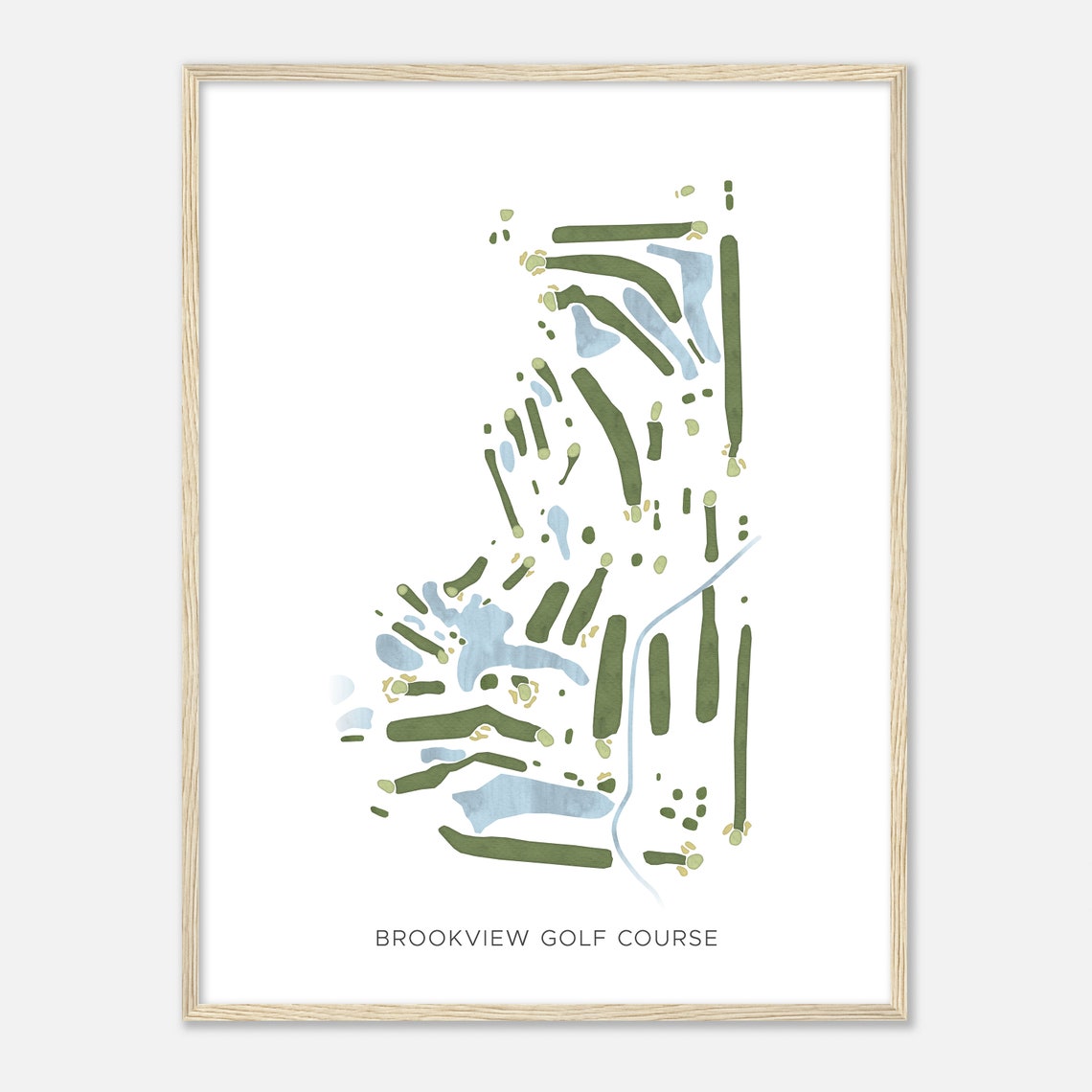 Brookview Golf Course Minnesota Modern Watercolor Map Golfer Gift Golf Wall Art Golf Poster Print Course Layout - Image 2