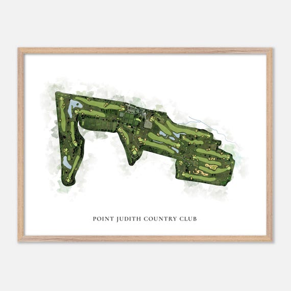 Point Judith Country Club In Narragansett Rhode Island Classic Watercolor Map Golfer Gift Golf Wall Art Golf Poster Print