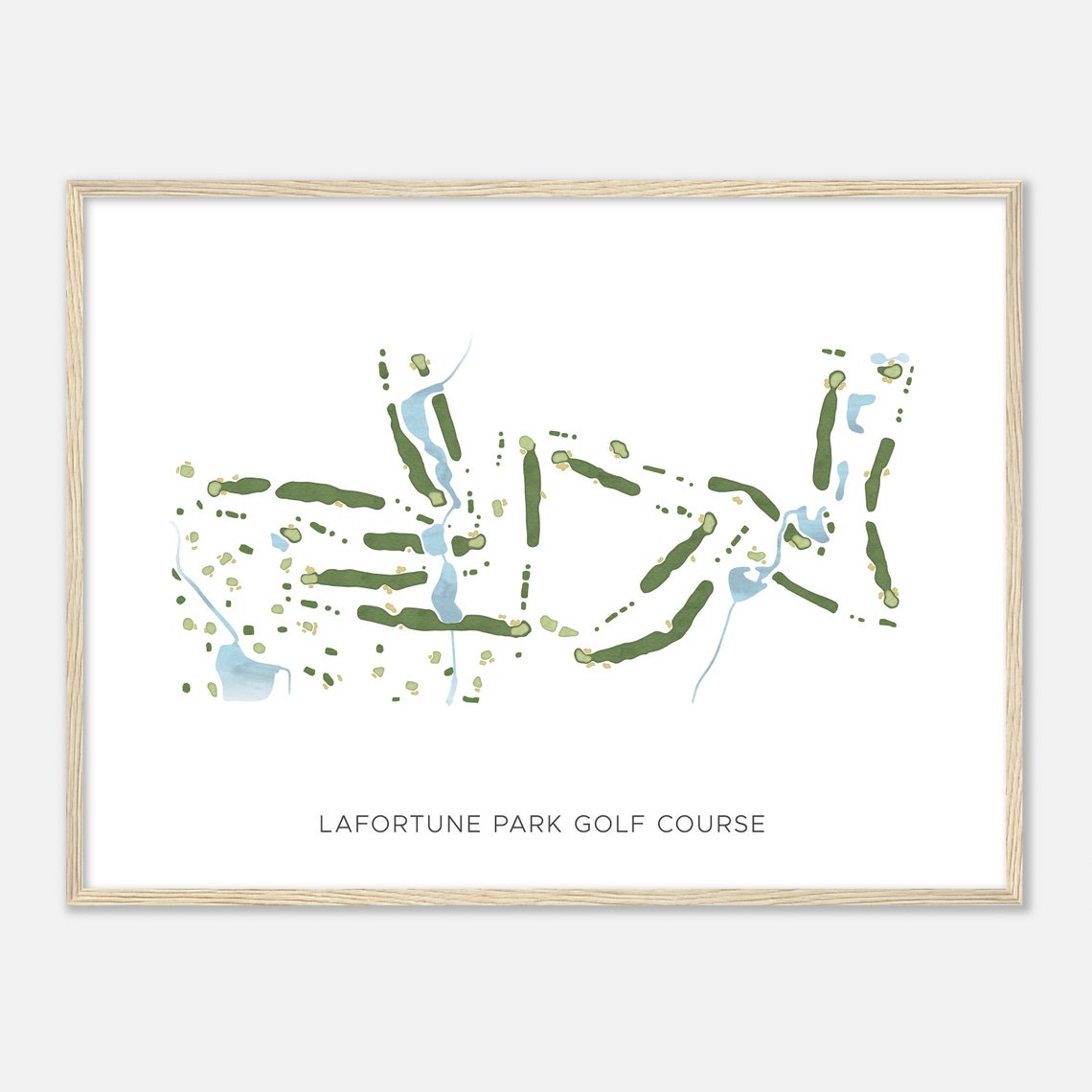 Lafortune Park Golf Course Oklahoma Modern Watercolor Map Poster - Image 2