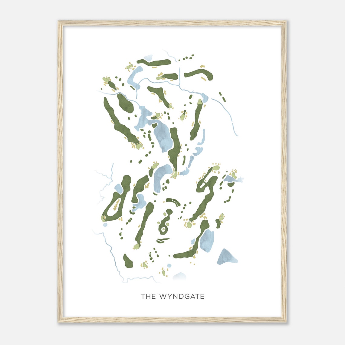 The Wyndgate Michigan Modern Watercolor Map Golfer Gift Golf Wall Art Golf Poster Print Course Layout - Image 2