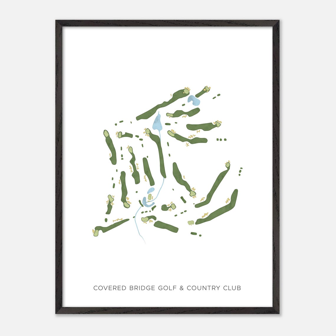 Covered Bridge Golf and Country Club Canada Modern Course Map Poster - Image 2