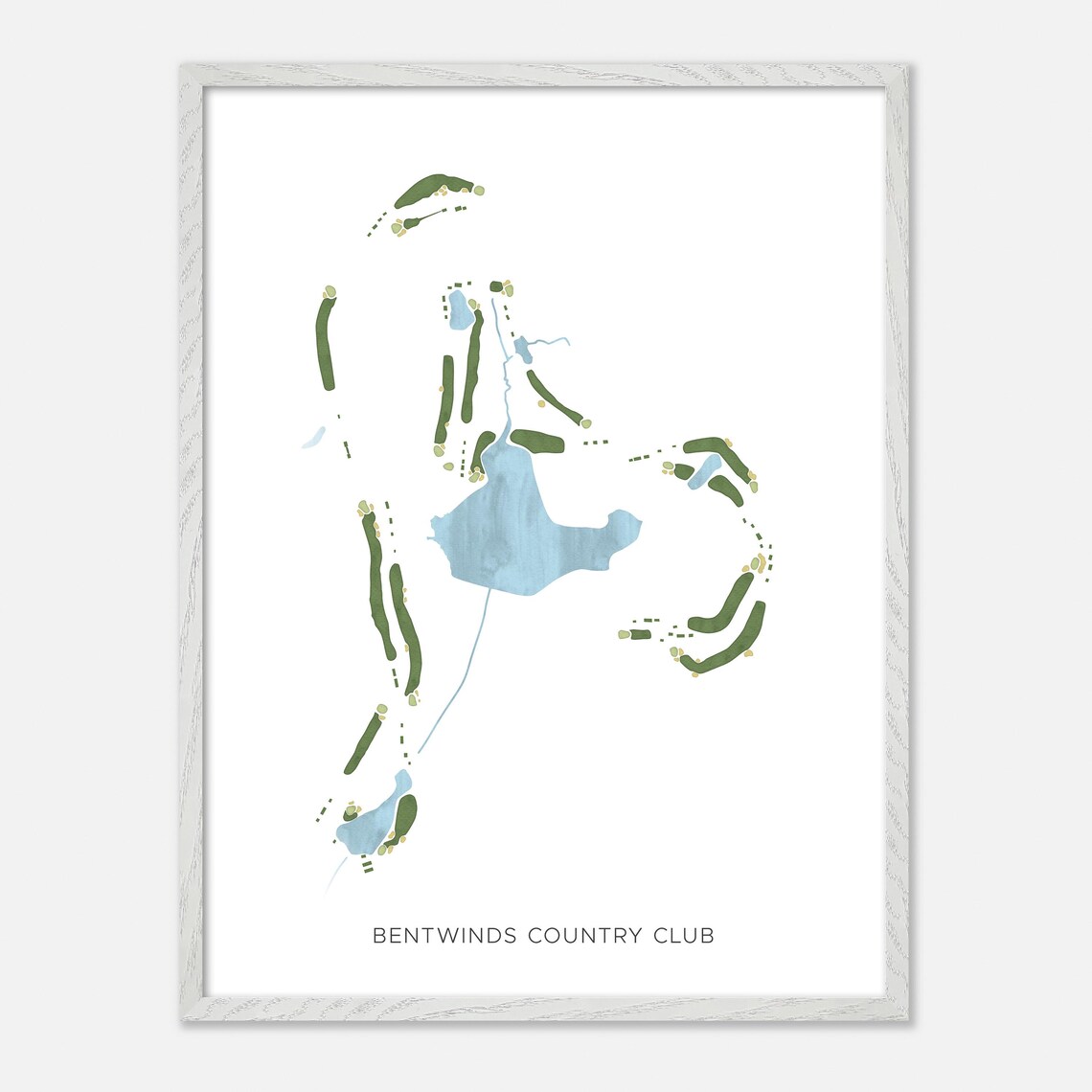 Bentwinds Country Club North Carolina Modern Watercolor Map Poster - Image 2