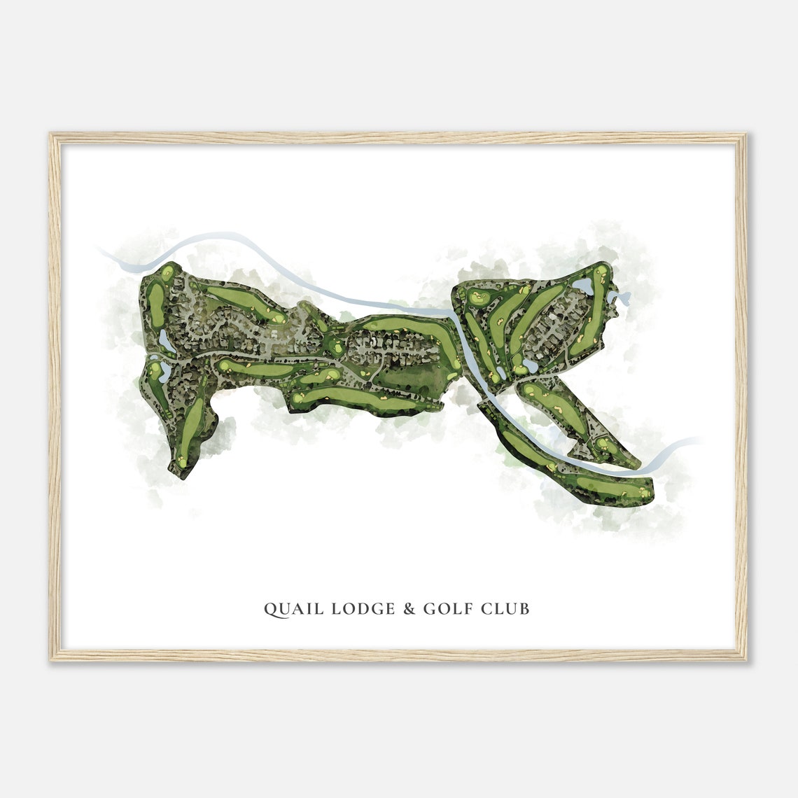 Quail Lodge And Golf Club Classic Watercolor Course Map Art Poster